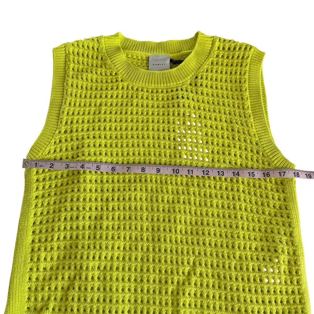 Varley Darin Longline Knit Tank Sweater Vest Top Neon Green Women’s Large NWT - Picture 5 of 8